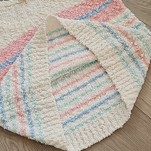 Vintage Soft Girl Pastels Eclectic Grandpa Knubby Pastel Sleeveless Top - Picture 6 of 11